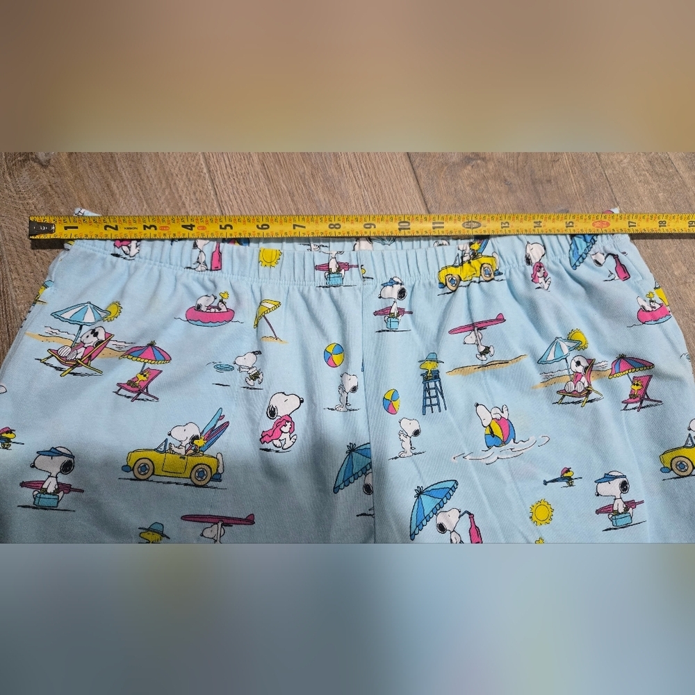 BedHead X Peanuts Blue Surf Sand Beach Snoopy Print Pajama Set Size Large - Picture 11 of 12